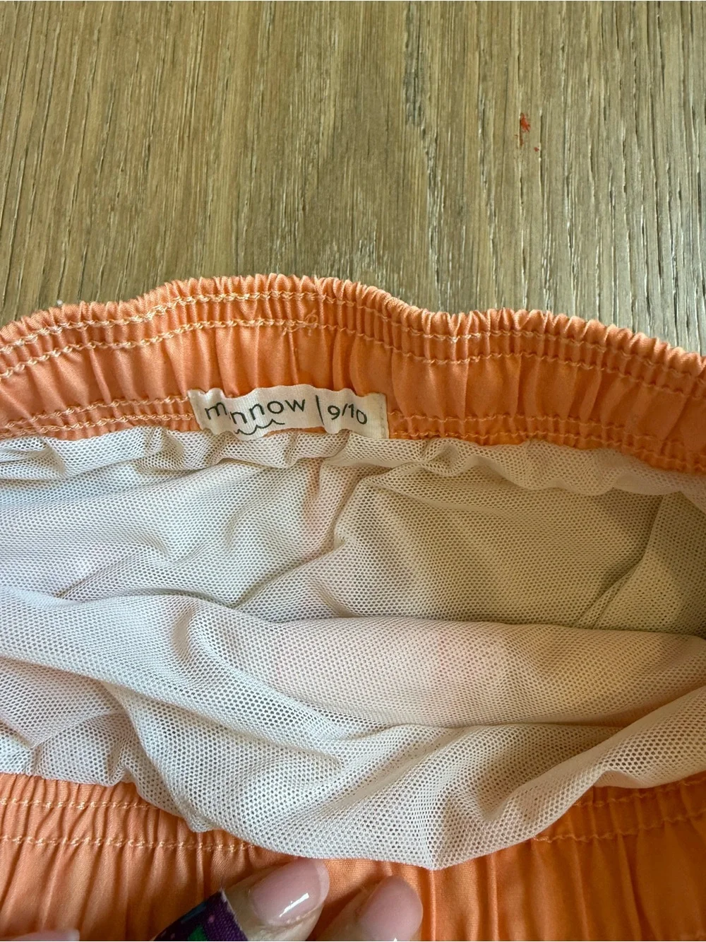 Minnow Kids Two-Tone Peach & Pink Swim Trunks 9-10